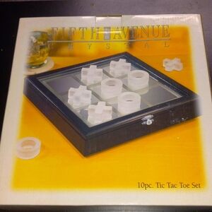 Fifth Avenue Crystal White Glass Tic Tac Toe Set